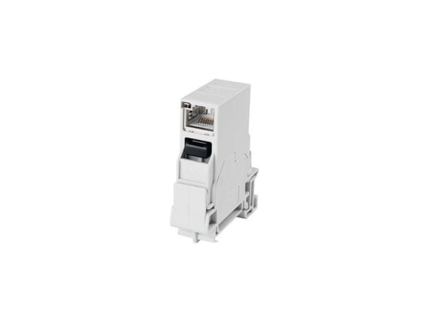 Telegärtner 100007437 DIN-kiskoliitin RJ45 100007437 Kytkentä, uppoasennus Navat: 8P8C Vaaleanharmaa 1 kpl