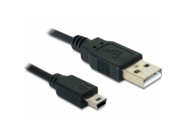 DeLOCK USB 2.0-A / USB mini-B 5pin - 0.70m, 0,70 m, USB A, Mini-USB B, Uros/uros, Musta