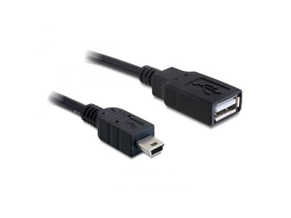 Delock - USB-kabel - USB (hunn) til mini-USB type B (hann) - USB 2.0 - 50 cm - svart
