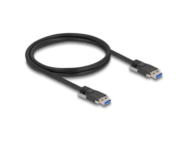 Delock USB 5 Gbps-kabel Type-A hann til Type-A hann med skrueavstand 19 mm / M3 skruer 1 m svart