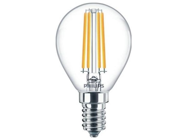 Philips CorePro - LED-filamentlyspære - form: P45 - klar finish - E14 - 6.5 W (ekvivalent 60 W) - klasse E - varmt hvitt lys - 2700 K