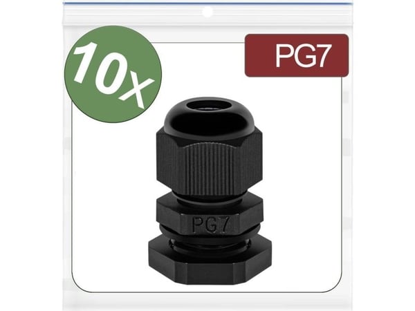 Quadrios 24CA378 24CA378 Kaapeliläpivienti PG7 Polyamidi Musta 10 kpl