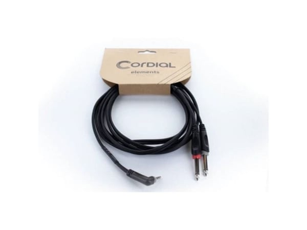 Cordial EY 1.5 WRPP, 3.5mm, Hankjønn, 2 x 6.35mm, Hunkjønn, 1,5 m, Svart