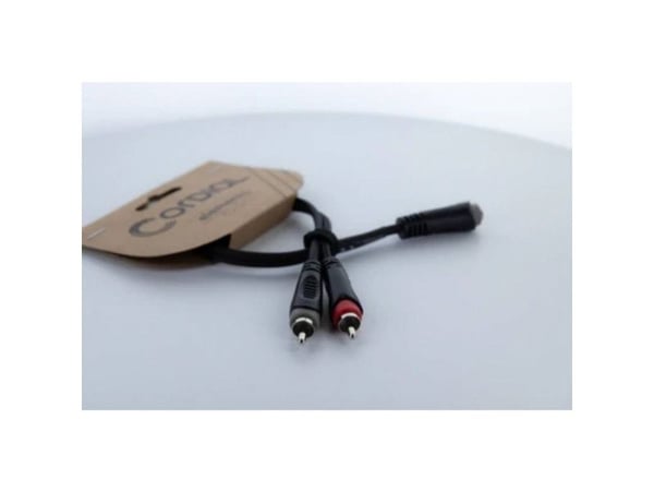 Cordial EY 0.3 YCC, 3.5mm, Naarasliitin, 2 x RCA, Urosliitin, 0.3 m, Musta