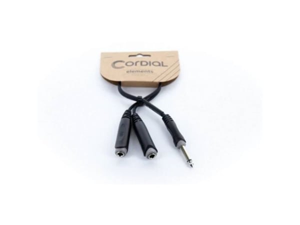 Cordial EY 0.3 PGG, 6.35mm, Hankjønn, 2 x 6.35mm, Hunkjønn, 0,3 m, Svart