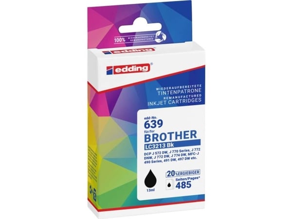 Edding EDD-639, musta, 13 ml, 1 kpl, 485 sivua, Kertapakkaus