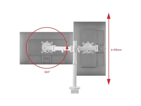 One For All DM 2220, Klemme/malje, 16 kg, 33 cm (13"), 76,2 cm (30"), 100 x 100 mm, Hvit