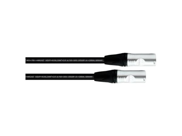 Cordial CSE 5 NN 6A PUR, 5 m, Cat6a, SF/UTP (S-FTP), RJ-45, RJ-45, Svart