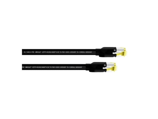 Cordial 15579, 3 m, Cat7a, S/FTP (S-STP), RJ-45, RJ-45, Svart