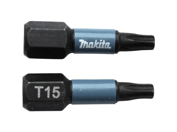 Makita Impact Black - Impact screwdriver bit - 2 deler - torx - T15 - heksagonal - lengde: 25 mm