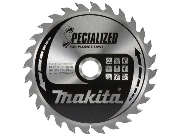Makita T.C.T. spesialisert pjuklas 165x2x20mm 15° T28 B-56758 T.C.T