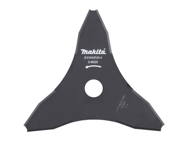 Makita - børstekniv - for busker, tykt gress - 230 mm - 3 tenner - for Makita DUR191L, DUR191UZX3, DUR368AZ, DUR369AZ, UR101CZ