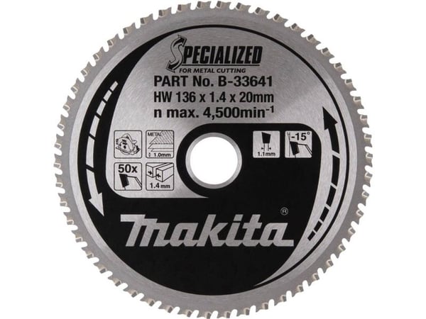 Makita Specialized - Sirkelformet sagblad - for metall - 136 mm - 50 tenner