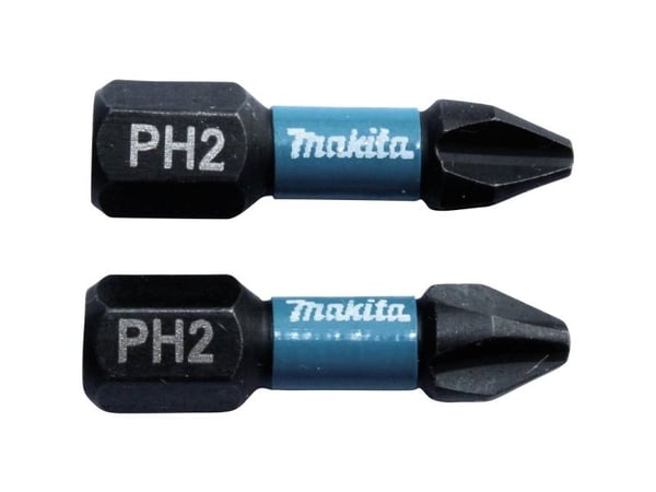 Makita Impact Black - Impact screwdriver bit - 2 deler - phillips - PH2 - heksagonal - lengde: 25 mm
