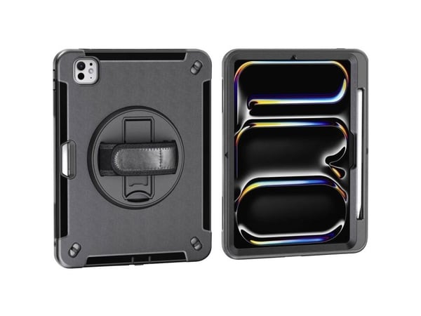 4smarts GRIP - Beskyttelsesboks for nettbrett - robust - polykarbonat, termoplast-polyuretan (TPU), gummi - svart - for Apple 11-inch iPad Pro (M4)