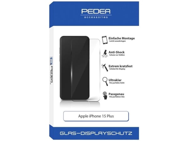 PEDEA 50170099, Apple, iPhone 15 Plus, Ripebestandig, Sjokkresistent, Gjennomsiktig, 1 stykker