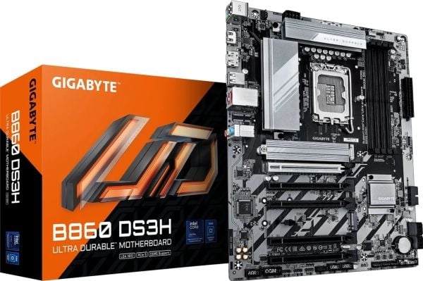 Gigabyte B860 DS3H - Hovedkort - ATX - LGA1851-sokkel - B860 Chipset - USB-C 3.2 Gen 2x2, USB 3.2 Gen 2, USB-C 3.2 Gen 1, USB 3.2 Gen 1 - 2.5 Gigab...