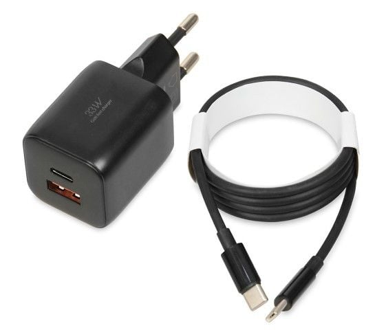 iBOX C-42 - Virtalähde - 33 Watt - 3 A - Huawei Fast Charge, QC 3.0, AFC, SCP, Apple 2.4A, USB BC 1.2, Power Delivery 3.0 + PPS - 2 lähtöliitäntää ...