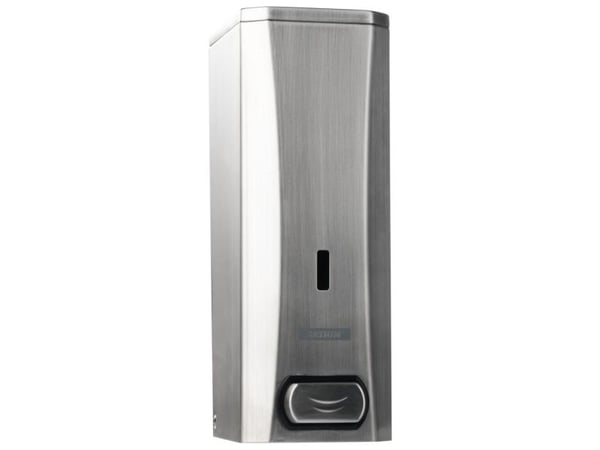 Dispenser Manuel Katrin Metal 1000ml Børstet stål Sølv til sæbe/hånddesinfektion,1 stk
