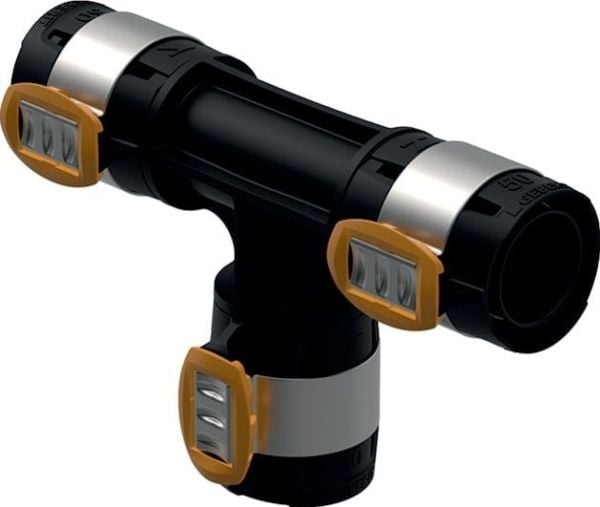 Geberit FlowFit T-kappale suora: Materiaali=PPSU, d=63mm