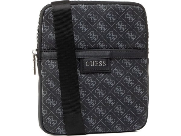 Guess, Dan, Flat glidelås, Tekstil Crossbody Bag, Svart, Herre, Herre