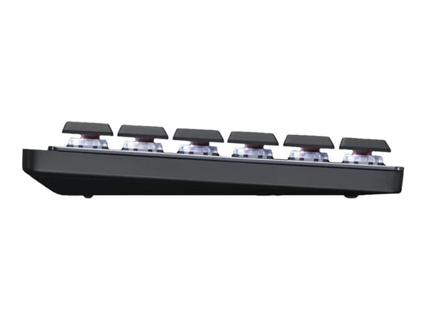 Logitech MX Mini Mechanical, Tenkeyless (80–87 %), RF Wireless + Bluetooth, Mekaaninen, QWERTY, LED, Grafiitti, Harmaa
