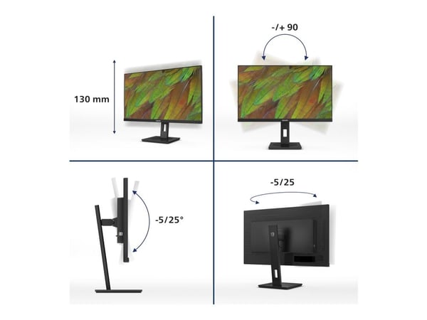 Philips 27B1N3800 - 3000 Series - LED-skjerm - 27" - 3840 x 2160 4K UHD (2160p) @ 60 Hz - IPS - 350 cd/m² - 1000:1 - 4 ms - 2xHDMI, DisplayPort - h...