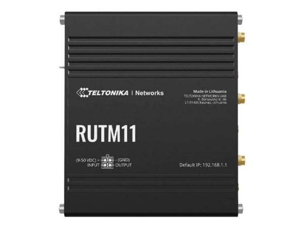 Teltonika RUTM11, Ethernet WAN, Gigabitti Ethernet, SIM-korttipaikka, musta