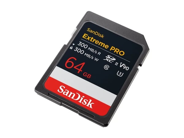SanDisk Extreme Pro - Flash-minneskort - 64 GB - Video Class V90 / UHS-II U3 / Class10 - SDXC UHS-II