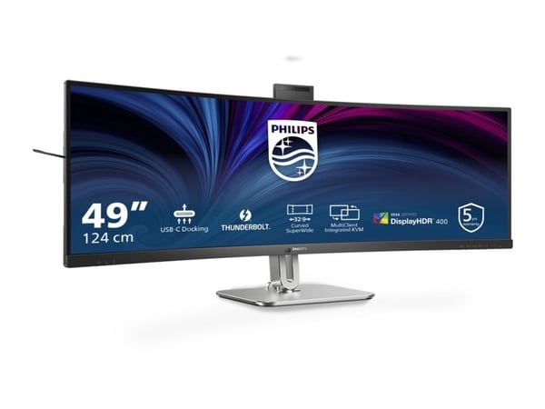 Philips 49B2U6903CH - 6000 Series - LED-skjerm - kurvet - 49" (48.8" synlig) - 5120 x 1440 SuperWide @ 100 Hz - VA - 500 cd/m² - 3000:1 - DisplayHD...
