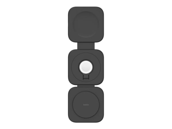 Belkin BoostCharge Pro 3-in-1 - Trådløs ladepute - magnetisk med Qi2 + AC-strømadapter - 15 watt - 3 A - MFI-sertifisert
