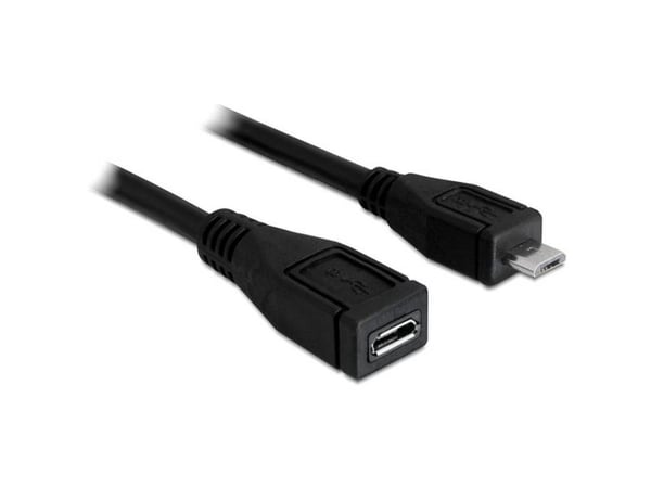 DeLOCK - USB forlængerkabel - Micro-USB Type B (han) til Micro-USB Type B (hun) - 1 m - lajitelma - lajittelu