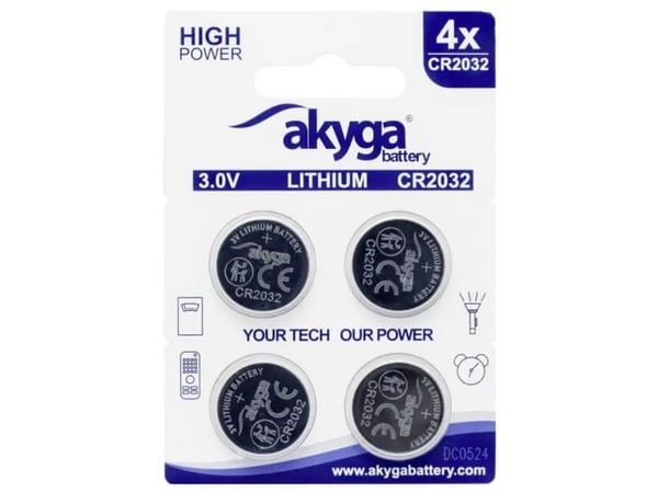 Akyga - Batteri - 3V 4 x CR2032 - Li/MnO2 - 210 mAh