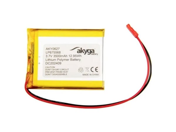 Akyga AKY0627, Batteri, Sølv, Lithium-Ion (Li-Ion), 3500 mAh, 3,7 V, 55 mm