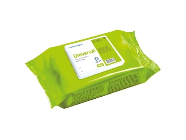 Universalengangsklude Wet Wipe Mini, pakke a 25 stk.