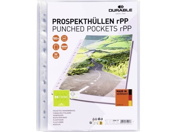 Durable 268419, A4, Läpinäkyvä, Polypropeeni (PP), 0,08 mm, 230 mm, 304 mm