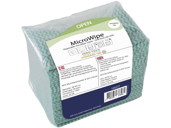 Rengöringsduk MicroWipe 38x40 cm grön mikrofiber (10 st.)