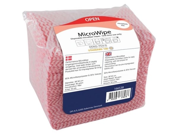 Rengöringstrasa MicroWipe 38x40 cm röd mikrofiber (10 st.)
