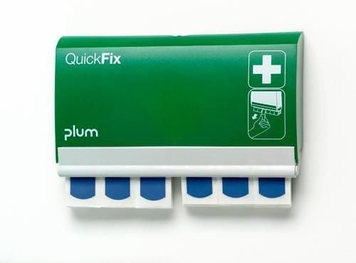 Plåsterdispenser QuickFix Detectable, 90 st, plast med hylla/spårbara plåster, 1 st