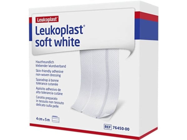Plaster, Leukoplast Soft White, 5m x 4cm, hvid