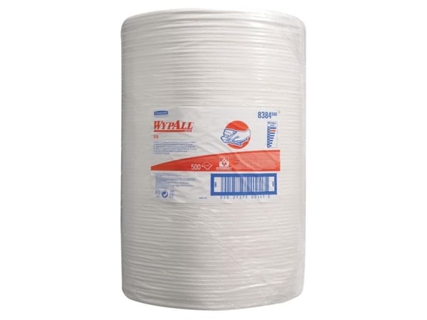 Industriell avtorkning, Kimberly-Clark Wypall X70, 1-lagers, 295,8m x 31,5cm, Ø37cm, vit, papper