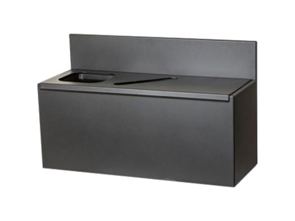 Affaldsspand, Tina Trolleys, sort, pulverlakeret stål, 3-rums, 3x15 l