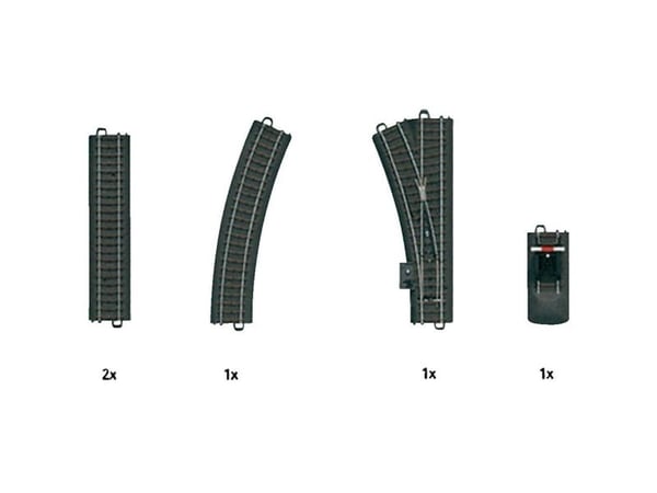 Märklin C1 C Track Extension Set, Svart