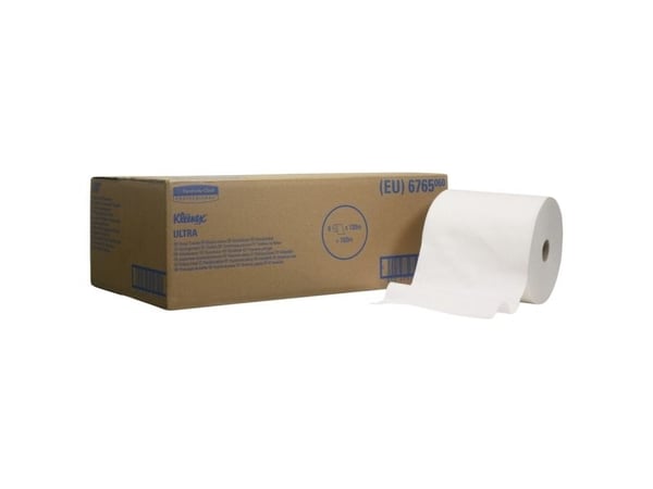Pappershanddukrulle Kimberly-Clark Kleenex, 2-lagers, 180 m x 19,8 cm, vit
