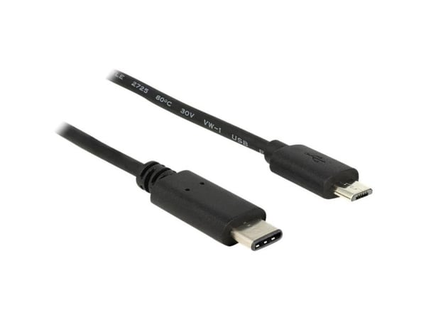 Delock - USB-kabel - USB-C (hann) til Micro-USB type B (hann) - USB 3.1 - 1 m - svart