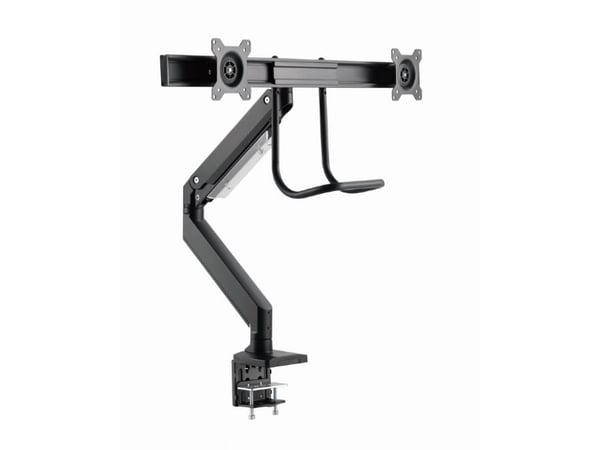 Gembird MA-DA2-04 - Monteringssett (bordmonteringsarm) - justerbar arm - for 2 LCD/plasma-paneler - stål, aluminium, plastikk - svart - skjermstørr...
