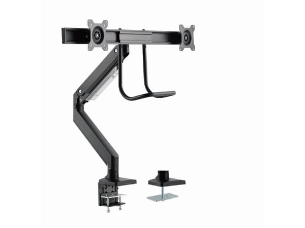 Gembird MA-DA2-04 - Monteringssett (bordmonteringsarm) - justerbar arm - for 2 LCD/plasma-paneler - stål, aluminium, plastikk - svart - skjermstørr...