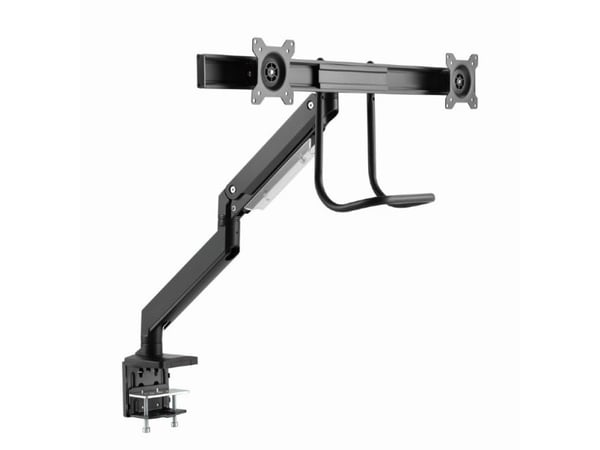 Gembird MA-DA2-04 - Monteringssett (bordmonteringsarm) - justerbar arm - for 2 LCD/plasma-paneler - stål, aluminium, plastikk - svart - skjermstørr...