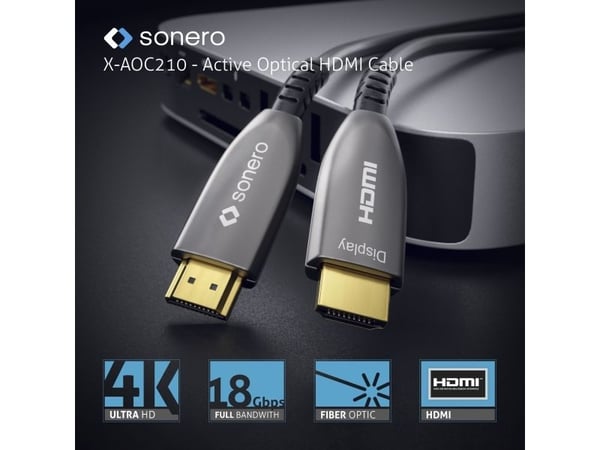 sonero X-AOC210-100, 10 m, HDMI Type A (Standard), HDMI Type A (Standard), Svart