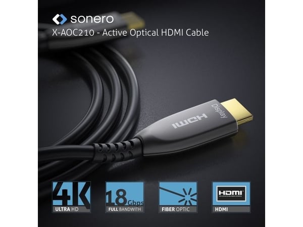 sonero X-AOC210-100, 10 m, HDMI Type A (Standard), HDMI Type A (Standard), Svart